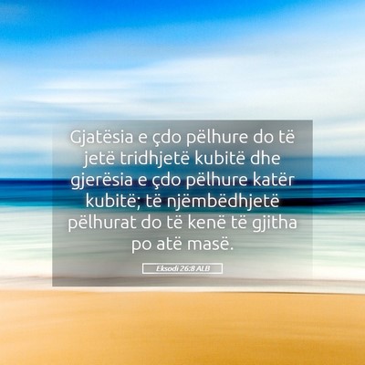 Picture 05 - Eksodi 26:8 ALB - Gjatësia e çdo pëlhure do të jetë tridhjetë - Bible Verse Picture