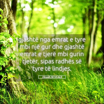 Picture 05 - Eksodi 28:10 ALB - gjashtë nga emrat e tyre mbi një gur dhe - Bible Verse Picture