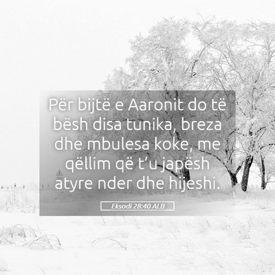 Picture 05 - Eksodi 28:40 ALB - Për bijtë e Aaronit do të bësh disa tunika, - Bible Verse Picture