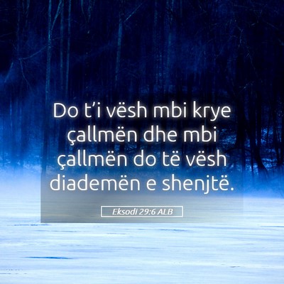 Picture 05 - Eksodi 29:6 ALB - Do t’i vësh mbi krye çallmën dhe mbi - Bible Verse Picture
