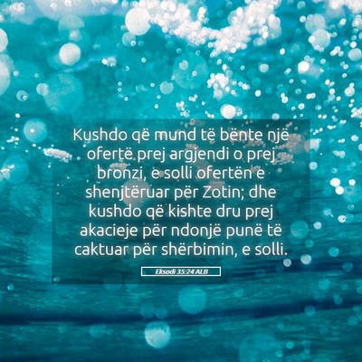 Picture 05 - Eksodi 35:24 ALB - Kushdo që mund të bënte një ofertë prej - Bible Verse Picture