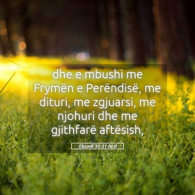 Picture 05 - Eksodi 35:31 ALB - dhe e mbushi me Frymën e Perëndisë, me dituri, - Bible Verse Picture