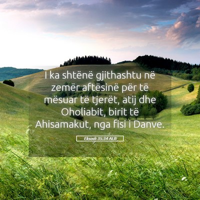 Picture 05 - Eksodi 35:34 ALB - I ka shtënë gjithashtu në zemër aftësinë - Bible Verse Picture