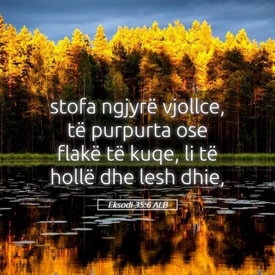 Picture 05 - Eksodi 35:6 ALB - stofa ngjyrë vjollce, të purpurta ose flakë - Bible Verse Picture