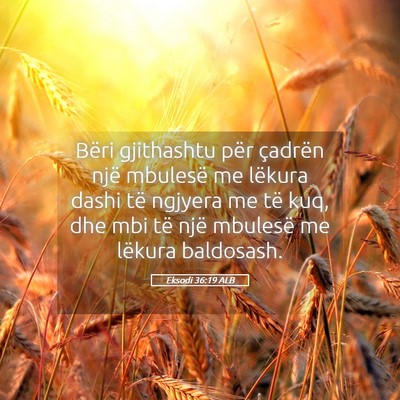 Picture 05 - Eksodi 36:19 ALB - Bëri gjithashtu për çadrën një mbulesë me - Bible Verse Picture