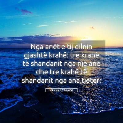 Picture 05 - Eksodi 37:18 ALB - Nga anët e tij dilnin gjashtë krahë: tre - Bible Verse Picture