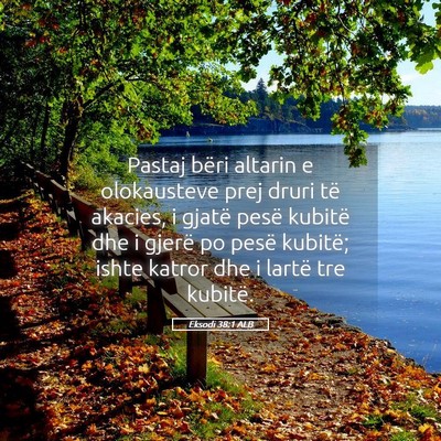 Picture 05 - Eksodi 38:1 ALB - Pastaj bëri altarin e olokausteve prej druri të - Bible Verse Picture