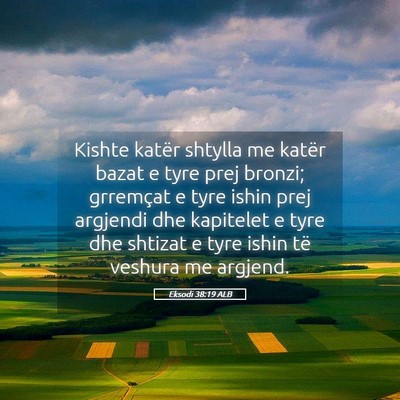 Picture 05 - Eksodi 38:19 ALB - Kishte katër shtylla me katër bazat e tyre prej - Bible Verse Picture