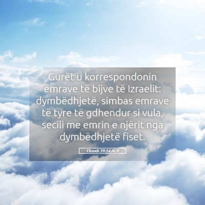 Picture 05 - Eksodi 39:14 ALB - Gurët u korrespondonin emrave të bijve të - Bible Verse Picture