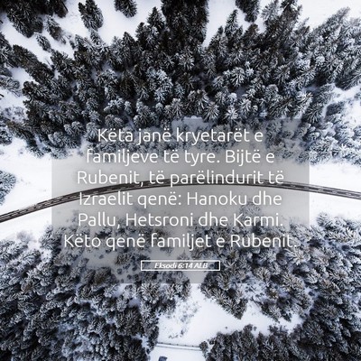 Picture 05 - Eksodi 6:14 ALB - Këta janë kryetarët e familjeve të tyre. - Bible Verse Picture