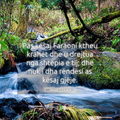 Picture 05 - Eksodi 7:23 ALB - Pas kësaj Faraoni ktheu krahët dhe u drejtua - Bible Verse Picture