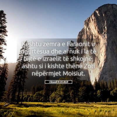 Picture 05 - Eksodi 9:35 ALB - Kështu zemra e Faraonit u ngurtësua dhe ai nuk - Bible Verse Picture