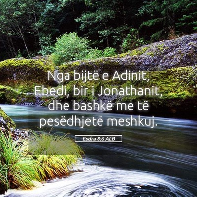 Picture 05 - Esdra 8:6 ALB - Nga bijtë e Adinit, Ebedi, bir i Jonathanit, dhe - Bible Verse Picture
