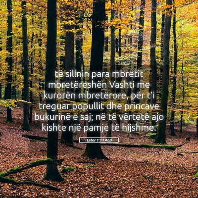 Picture 05 - Ester 1:11 ALB - të sillnin para mbretit mbretëreshën Vashti me - Bible Verse Picture