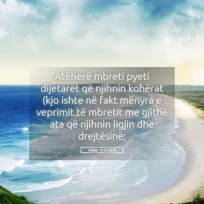 Picture 05 - Ester 1:13 ALB - Atëherë mbreti pyeti dijetarët që njihnin - Bible Verse Picture