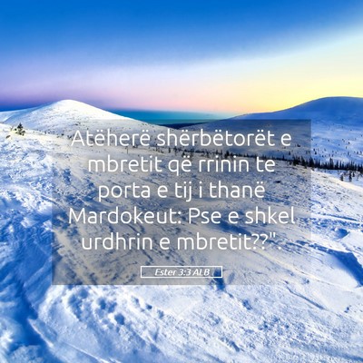 Picture 05 - Ester 3:3 ALB - Atëherë shërbëtorët e mbretit që rrinin te - Bible Verse Picture