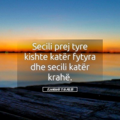 Picture 05 - Ezekieli 1:6 ALB - Secili prej tyre kishte katër fytyra dhe secili - Bible Verse Picture