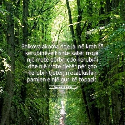 Picture 05 - Ezekieli 10:9 ALB - Shikova akoma dhe ja, në krah të kerubinëve - Bible Verse Picture