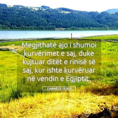 Picture 05 - Ezekieli 23:19 ALB - Megjithatë ajo i shumoi kurvërimet e saj, duke - Bible Verse Picture