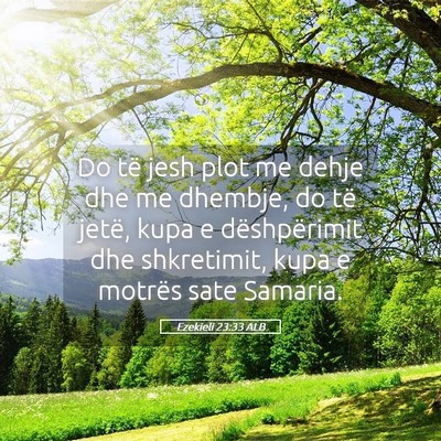 Picture 05 - Ezekieli 23:33 ALB - Do të jesh plot me dehje dhe me dhembje, do të - Bible Verse Picture