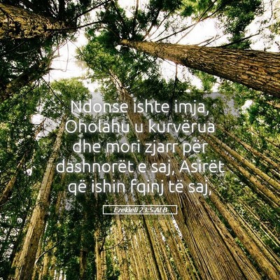 Picture 05 - Ezekieli 23:5 ALB - Ndonse ishte imja, Oholahu u kurvërua dhe mori - Bible Verse Picture