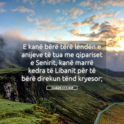 Picture 05 - Ezekieli 27:5 ALB - E kanë bërë tërë lëndën e anijeve të tua - Bible Verse Picture