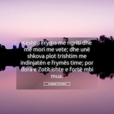 Picture 05 - Ezekieli 3:14 ALB - Kështu Fryma më ngriti dhe më mori me vete; - Bible Verse Picture