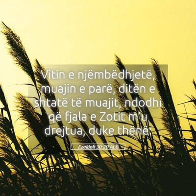 Picture 05 - Ezekieli 30:20 ALB - Vitin e njëmbëdhjetë, muajin e parë, ditën e - Bible Verse Picture