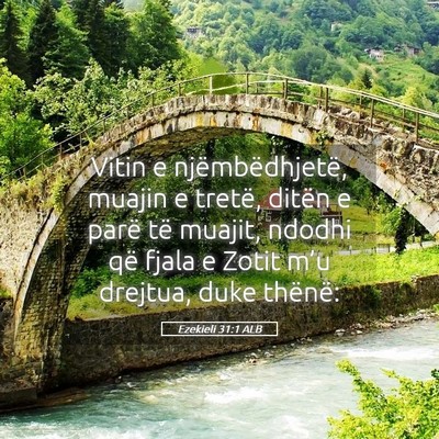 Picture 05 - Ezekieli 31:1 ALB - Vitin e njëmbëdhjetë, muajin e tretë, ditën - Bible Verse Picture