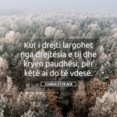 Picture 05 - Ezekieli 33:18 ALB - Kur i drejti largohet nga drejtësia e tij dhe - Bible Verse Picture
