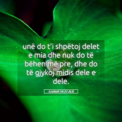 Picture 05 - Ezekieli 34:22 ALB - unë do t’i shpëtoj delet e mia dhe nuk do të - Bible Verse Picture