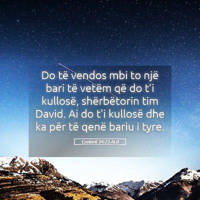 Picture 05 - Ezekieli 34:23 ALB - Do të vendos mbi to një bari të vetëm që do - Bible Verse Picture
