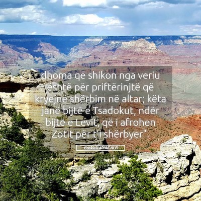 Picture 05 - Ezekieli 40:46 ALB - dhoma që shikon nga veriu është për - Bible Verse Picture