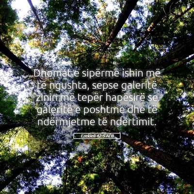 Picture 05 - Ezekieli 42:5 ALB - Dhomat e sipërme ishin më të ngushta, sepse - Bible Verse Picture