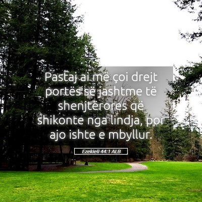 Picture 05 - Ezekieli 44:1 ALB - Pastaj ai më çoi drejt portës së jashtme të - Bible Verse Picture
