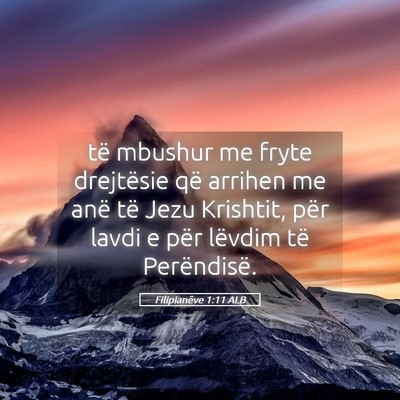 Picture 05 - Filipianëve 1:11 ALB - të mbushur me fryte drejtësie që arrihen me - Bible Verse Picture