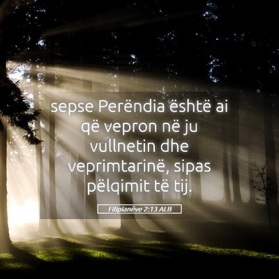 Picture 05 - Filipianëve 2:13 ALB - sepse Perëndia është ai që vepron në ju - Bible Verse Picture