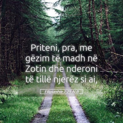 Picture 05 - Filipianëve 2:29 ALB - Priteni, pra, me gëzim të madh në Zotin dhe - Bible Verse Picture