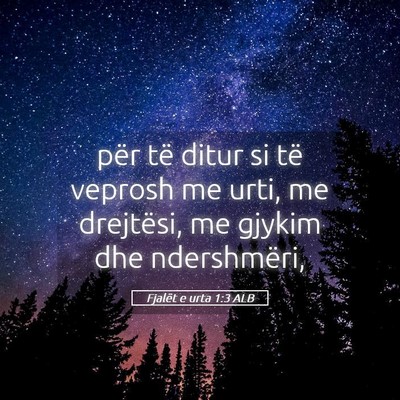 Picture 05 - Fjalët e urta 1:3 ALB - për të ditur si të veprosh me urti, me - Bible Verse Picture