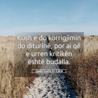 Picture 05 - Fjalët e urta 12:1 ALB - Kush e do korrigjimin do diturinë, por ai që e - Bible Verse Picture