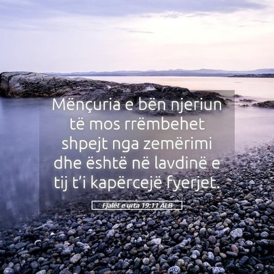 Picture 05 - Fjalët e urta 19:11 ALB - Mënçuria e bën njeriun të mos rrëmbehet - Bible Verse Picture