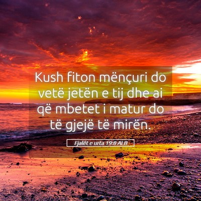 Picture 05 - Fjalët e urta 19:8 ALB - Kush fiton mënçuri do vetë jetën e tij dhe ai - Bible Verse Picture