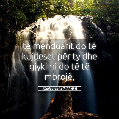 Picture 05 - Fjalët e urta 2:11 ALB - të menduarit do të kujdeset për ty dhe gjykimi - Bible Verse Picture