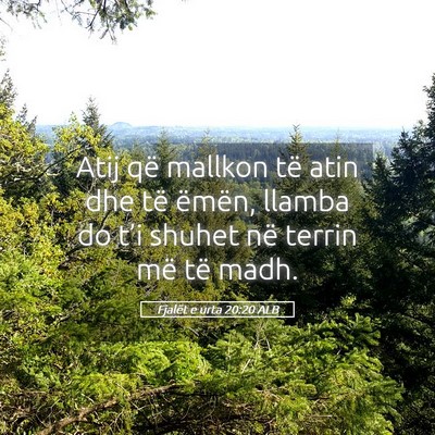 Picture 05 - Fjalët e urta 20:20 ALB - Atij që mallkon të atin dhe të ëmën, llamba - Bible Verse Picture
