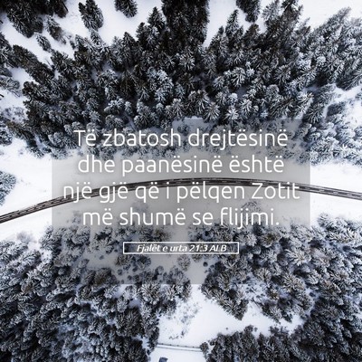 Picture 05 - Fjalët e urta 21:3 ALB - Të zbatosh drejtësinë dhe paanësinë është - Bible Verse Picture