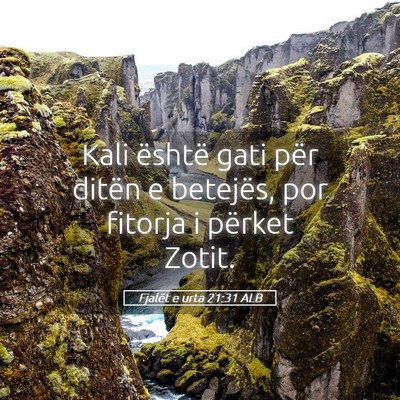 Picture 05 - Fjalët e urta 21:31 ALB - Kali është gati për ditën e betejës, por - Bible Verse Picture