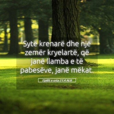 Picture 05 - Fjalët e urta 21:4 ALB - Sytë krenarë dhe një zemër kryelartë, që - Bible Verse Picture