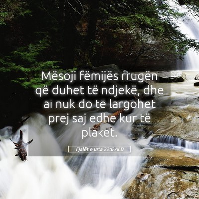 Picture 05 - Fjalët e urta 22:6 ALB - Mësoji fëmijës rrugën që duhet të ndjekë, - Bible Verse Picture