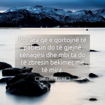 Picture 05 - Fjalët e urta 24:25 ALB - Por ata që e qortojnë të pabesin do të - Bible Verse Picture