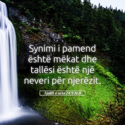 Picture 05 - Fjalët e urta 24:9 ALB - Synimi i pamend është mëkat dhe tallësi - Bible Verse Picture